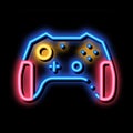 Interactive Kids Video Games Gamepad neon glow icon illustration Royalty Free Stock Photo