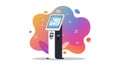 Interactive kiosk with a touchscreen interface, housing digital payment options like Royalty Free Stock Photo