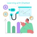 Interactive Learning with Chatbot Vector Royalty Free Stock Photo