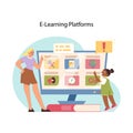 Interactive learning concept. Flat vector illustration Royalty Free Stock Photo