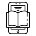 Interactive learning icon, outline style