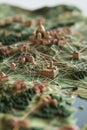 An interactive-looking 3D map illustrating tourism hotspots with connected GIS lines.