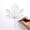 Interactive Maple Leaf Drawing: Accurate, Detailed, And Minimalistic Artwork