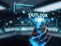 Interactive 2026 outlook display with holographic interface Royalty Free Stock Photo