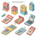 Interactive packaging concept illustration showcasing various Royalty Free Stock Photo