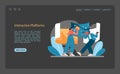 Interactive Platforms concept in Virtual Tourism. Users connect through advanced technology