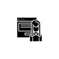 Interactive presentation black icon concept. Interactive presentation flat vector symbol, sign, illustration.