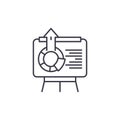 Interactive presentation linear icon concept. Interactive presentation line vector sign, symbol, illustration.