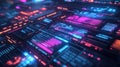 interactive sci fi style dynamic data visualization display Royalty Free Stock Photo