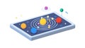 Interactive Solar System Display, Digital Astronomy Space Education, vector design Generative AI Royalty Free Stock Photo