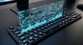 Interactive Stock Market Data Visualization Over a Computer Keyboard Interface Royalty Free Stock Photo