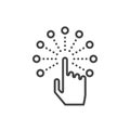 Interactive touch screen interface line icon, outline vector log