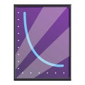 Interactive touchscreen showing graph declining icon cartoon vector