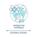Interactive tutorials turquoise concept icon Royalty Free Stock Photo