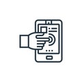 interactive vector icon isolated on white background. Outline, thin line interactive icon for website design and mobile, app