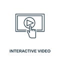 Interactive Video icon from augmented reality collection. Simple line element Interactive Video symbol for templates, web design