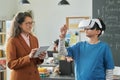 Interactive VR Technology in School Royalty Free Stock Photo