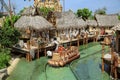 Interactive water attraction Angkor. Theme park Port Aventura in city Salou, Spain.