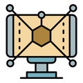 Interactive web learning icon color outline vector Royalty Free Stock Photo