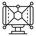 Interactive web learning icon, outline style Royalty Free Stock Photo