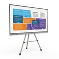 Interactive whiteboard display with sample presentation isolated on white background Royalty Free Stock Photo