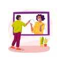 Interactive whiteboard isolated cartoon vector illustration. Royalty Free Stock Photo