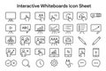 Interactive Whiteboards Icon Set Vector for Online Teaching Tools Digital Classroom Learning Royalty Free Stock Photo