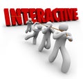 Interactive Word Pulled Up by Team Working Together Royalty Free Stock Photo