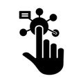 Interactivity icon set. Digital choice button vector logo symbol in black filled and outlined style. click and choose variety icon