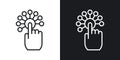 Interactivity icon set. Digital choice button vector logo symbol in black filled and outlined style. click and choose variety icon