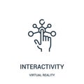 interactivity icon vector from virtual reality collection. Thin line interactivity outline icon vector illustration