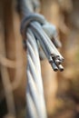 Intercept of wire rope. Royalty Free Stock Photo