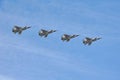 Interceptor Aircrafts MiG-31 in the Sky over Red Square - Victory Parade Royalty Free Stock Photo