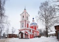 The Intercession Church in Pereslavl Zalessky town in winter, Russia Royalty Free Stock Photo