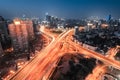 Interchange overpass at night Royalty Free Stock Photo