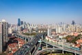 Interchange overpass on traffic rush hour