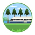 Intercity electric train flat illustration Royalty Free Stock Photo