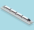 Intercity fast train. Flat isometric.