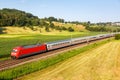 InterCity IC train of DB Deutsche Bahn in Uhingen, Germany Royalty Free Stock Photo