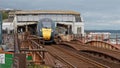 Intercity train about to depart Dawlish station in Devon UK