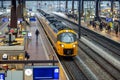 Intercity train type ICNG of NS along platform Rotterdam Central Statio Royalty Free Stock Photo