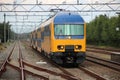 Intercity train V-IRM at the station of `t Harde between Utrecht and Zwolle. Royalty Free Stock Photo