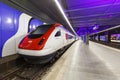 InterCity train at Zurich Airport railway station in Switzerland Royalty Free Stock Photo