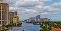 The Intercoastal waterway in Miami, Florida. Royalty Free Stock Photo