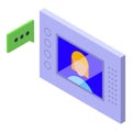 Intercom button icon isometric vector. Video door Royalty Free Stock Photo