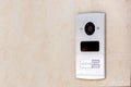 Intercom with camera and speaker for control and security. Royalty Free Stock Photo