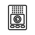 Intercom communication device icon vector outline illustration