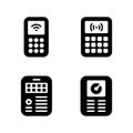 Intercom Device Communication System Icon Collection Royalty Free Stock Photo