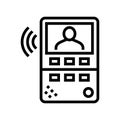 intercom device line icon vector isolated illustration Royalty Free Stock Photo