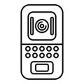 Intercom device showing security system icon